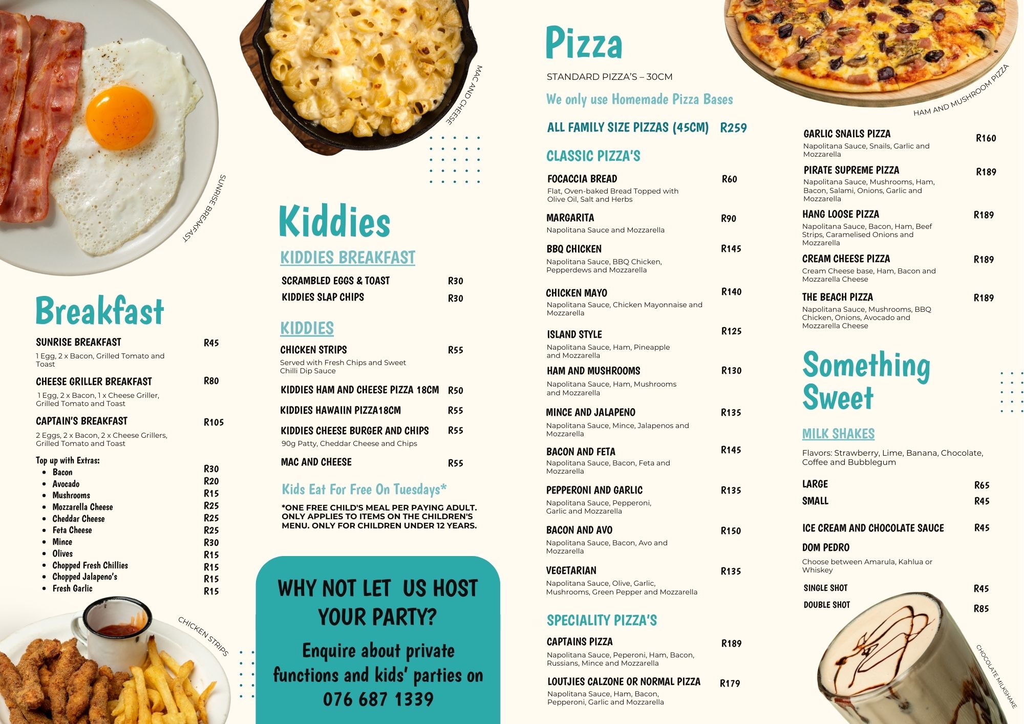 Captain's Island menu page 2